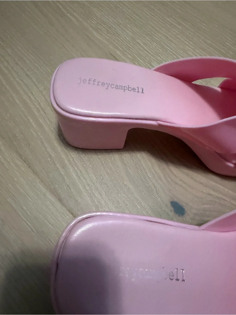 Jeffrey Campbell Baby Pink Jelly Block Heel Slides - 8 - Barbiecore Y2K 90s